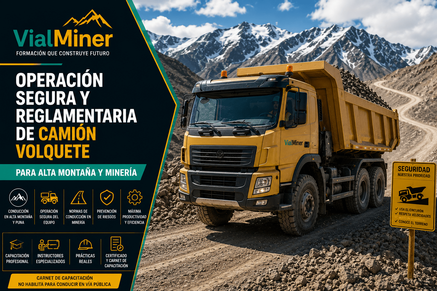 Operación Segura y Reglamentaria de Camión Volquete para Alta Montaña y Minería
